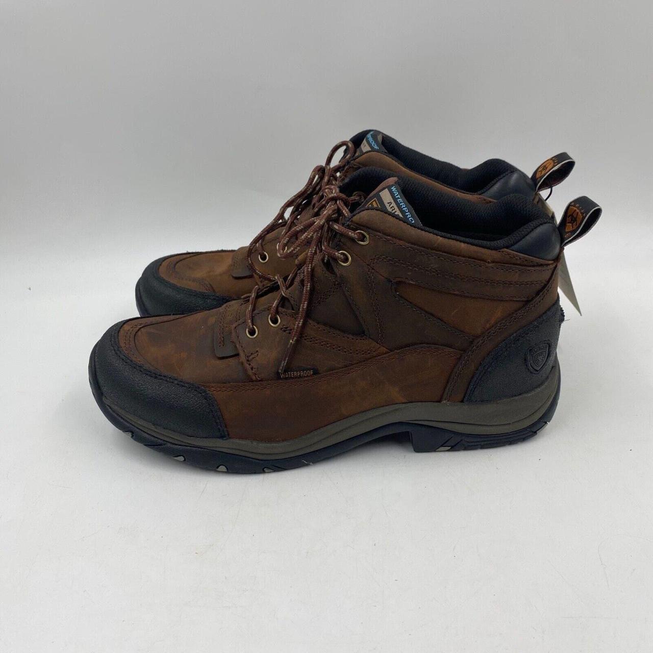 ariat mens 10.5EE terrain h2o brown leather lace up... - Depop