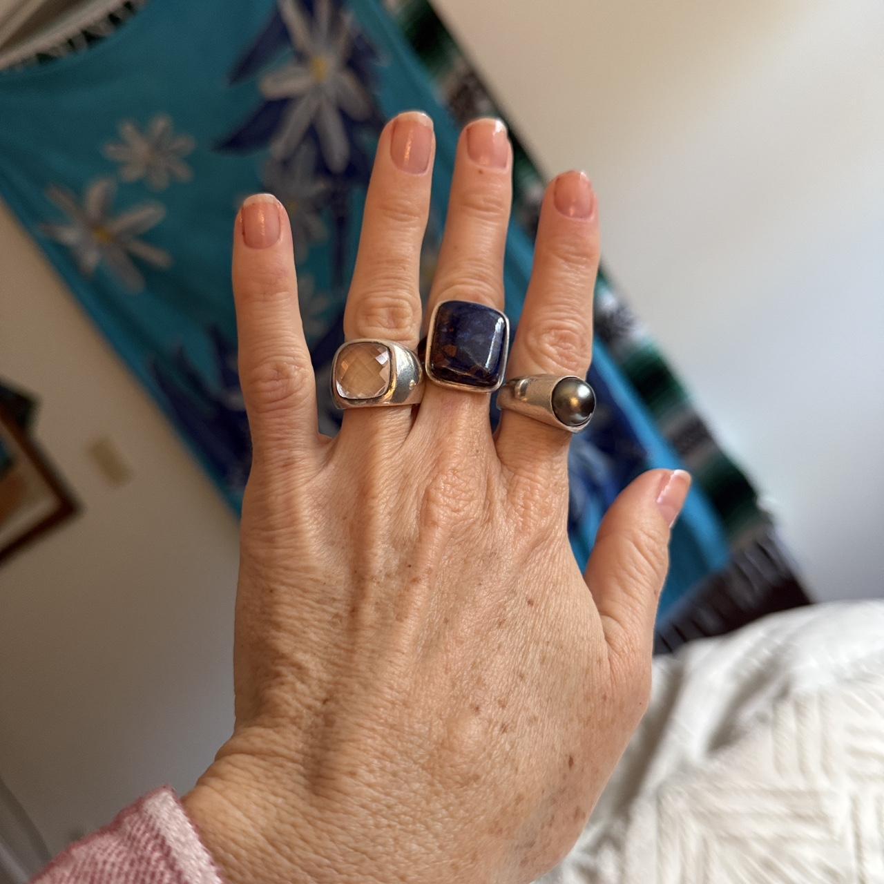 Women's Ring - Blue/Silver – Silver ring bundle -… - image 2