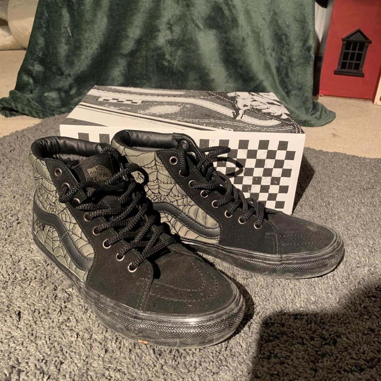 Nearly new Ben Kadow high top spiderweb vans limited... - Depop