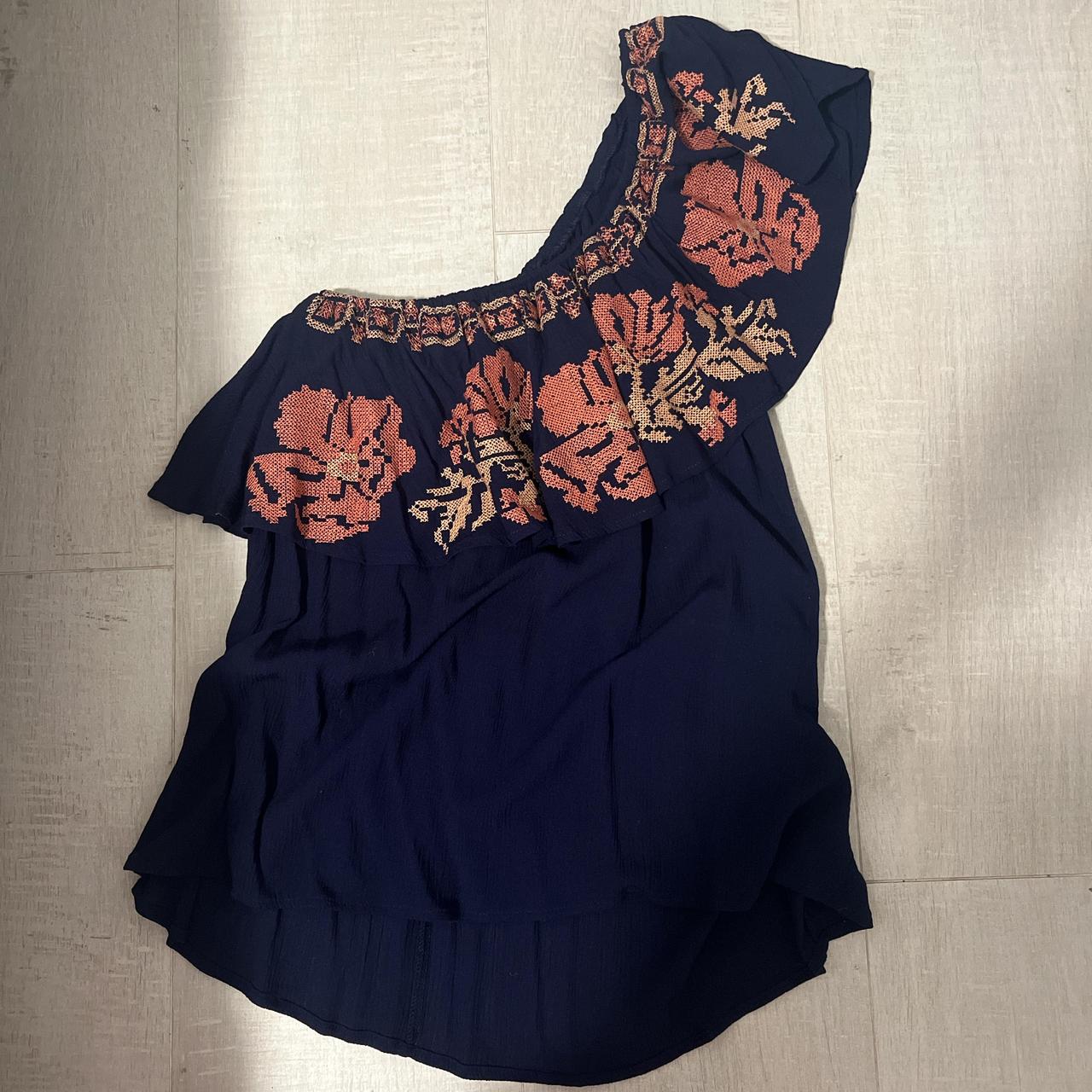 One shoulder ruffle top. Worn once and perfect for... - Depop