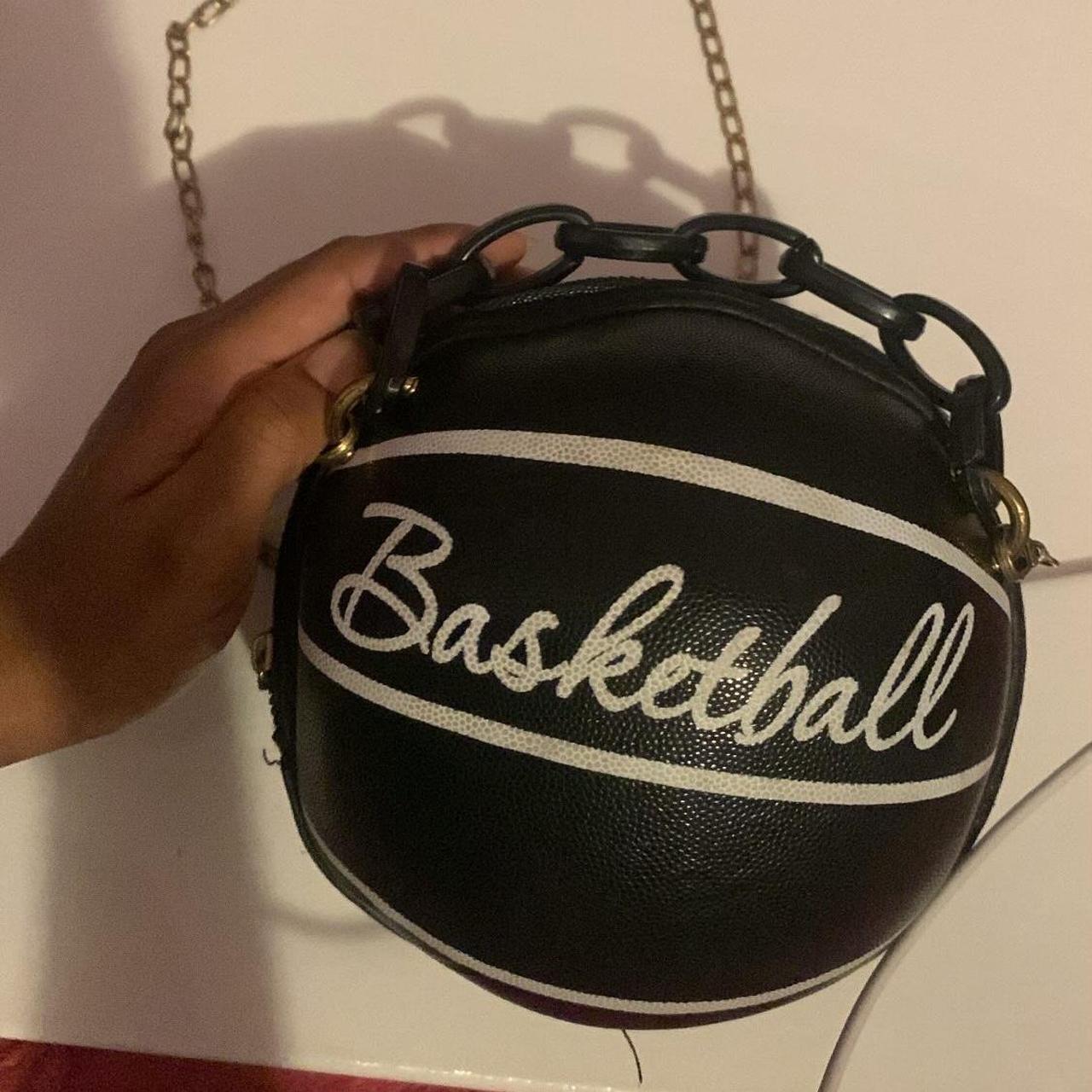 Black and white basketball purse sale