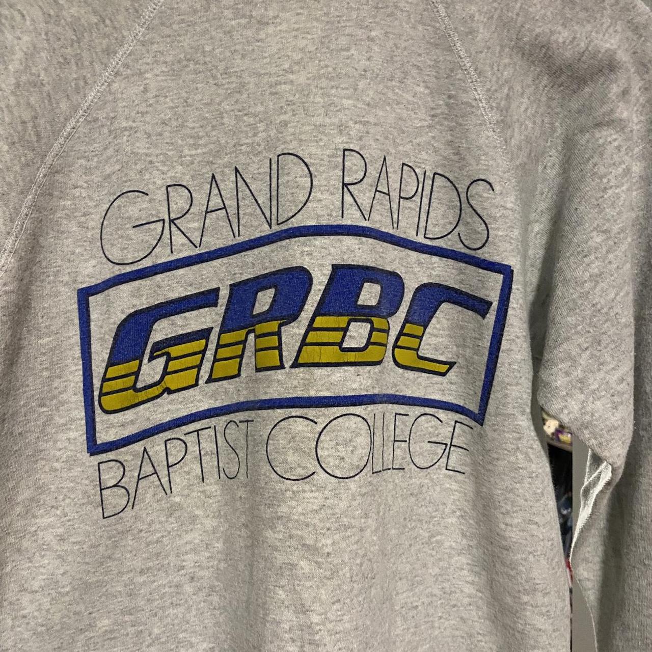 Rare Vintage 80's Mens XL Gray Grand Rapids Baptist... - Depop