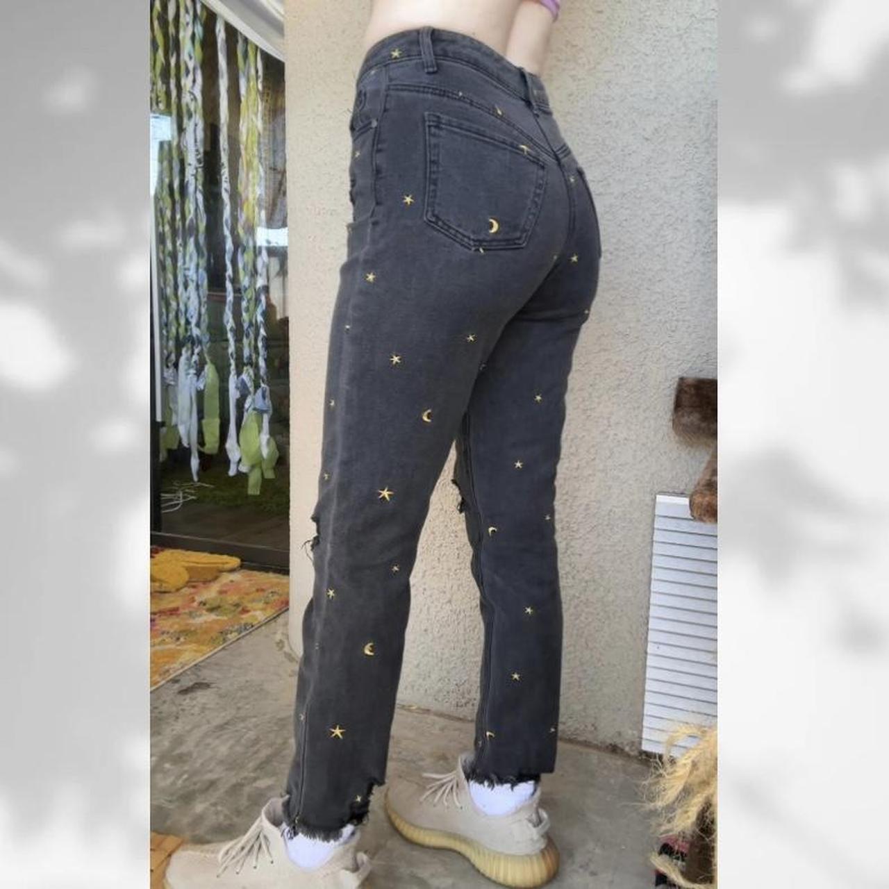 Black Tinseltown Brand ripped mom jeans with golden... Depop