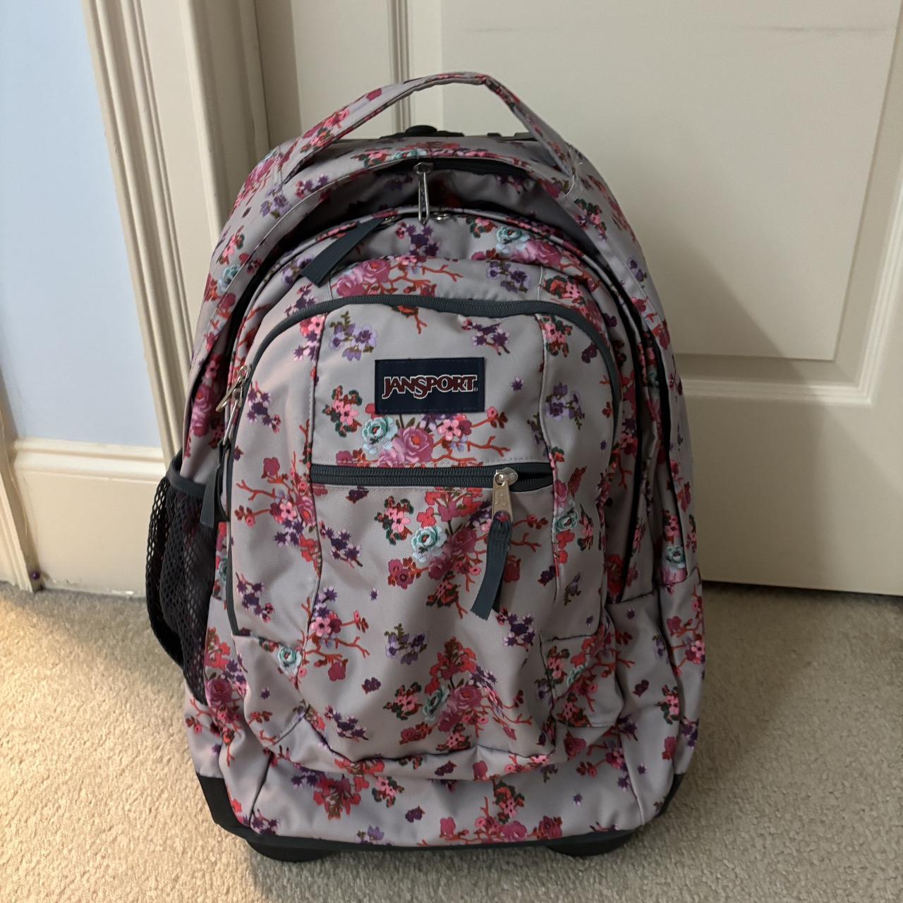 Jansport grey floral backpack best sale