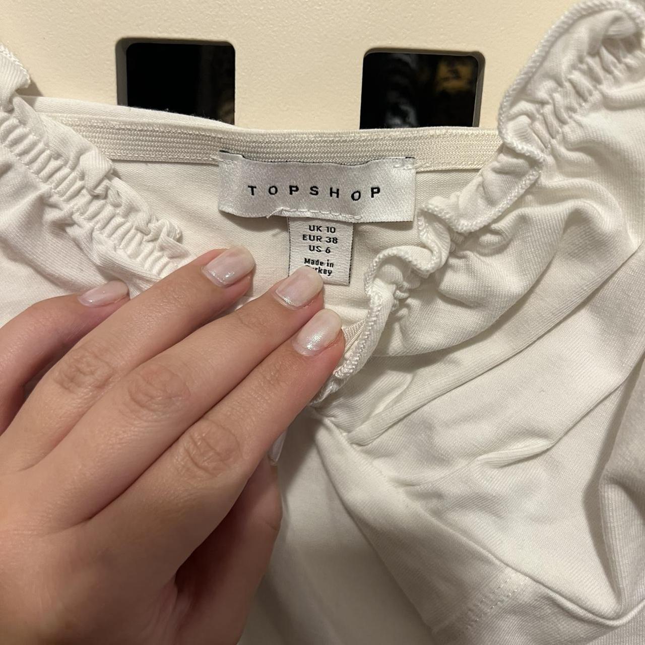 XXX Topshop petite cream corset crop top. Puff... - Depop