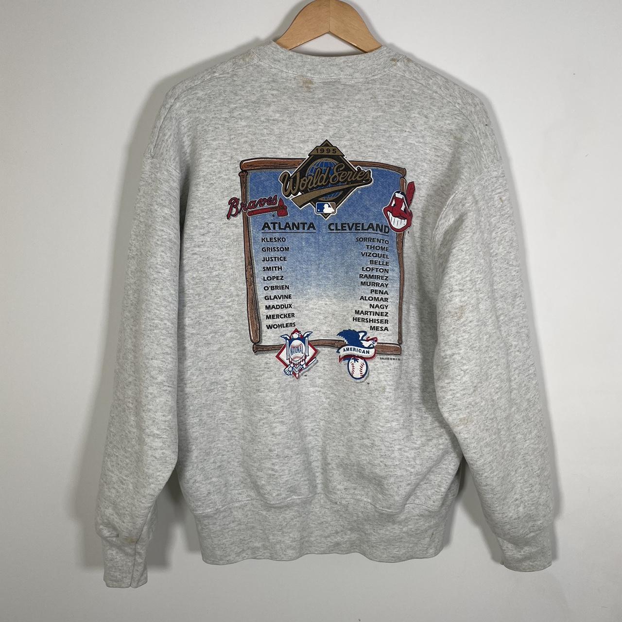 Vintage 1995 Atlanta Braves World Series Sweatshirt - Depop