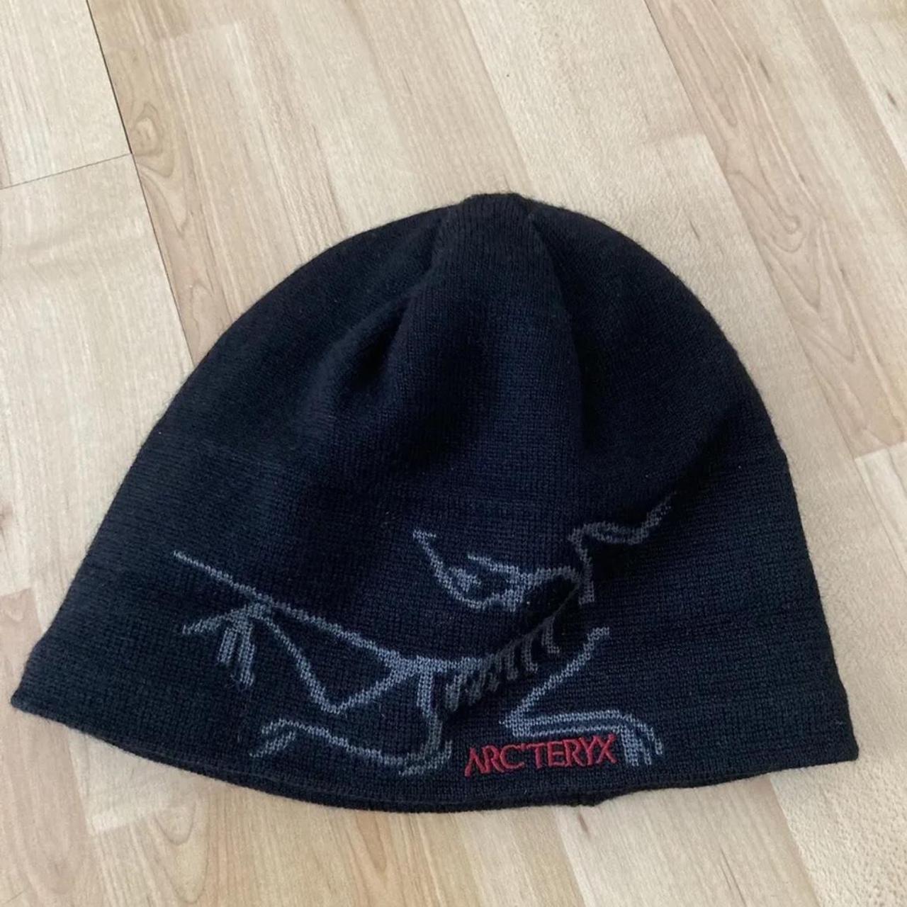 Arcteryx Bird Head Torque Orca Beanie Black and... - Depop