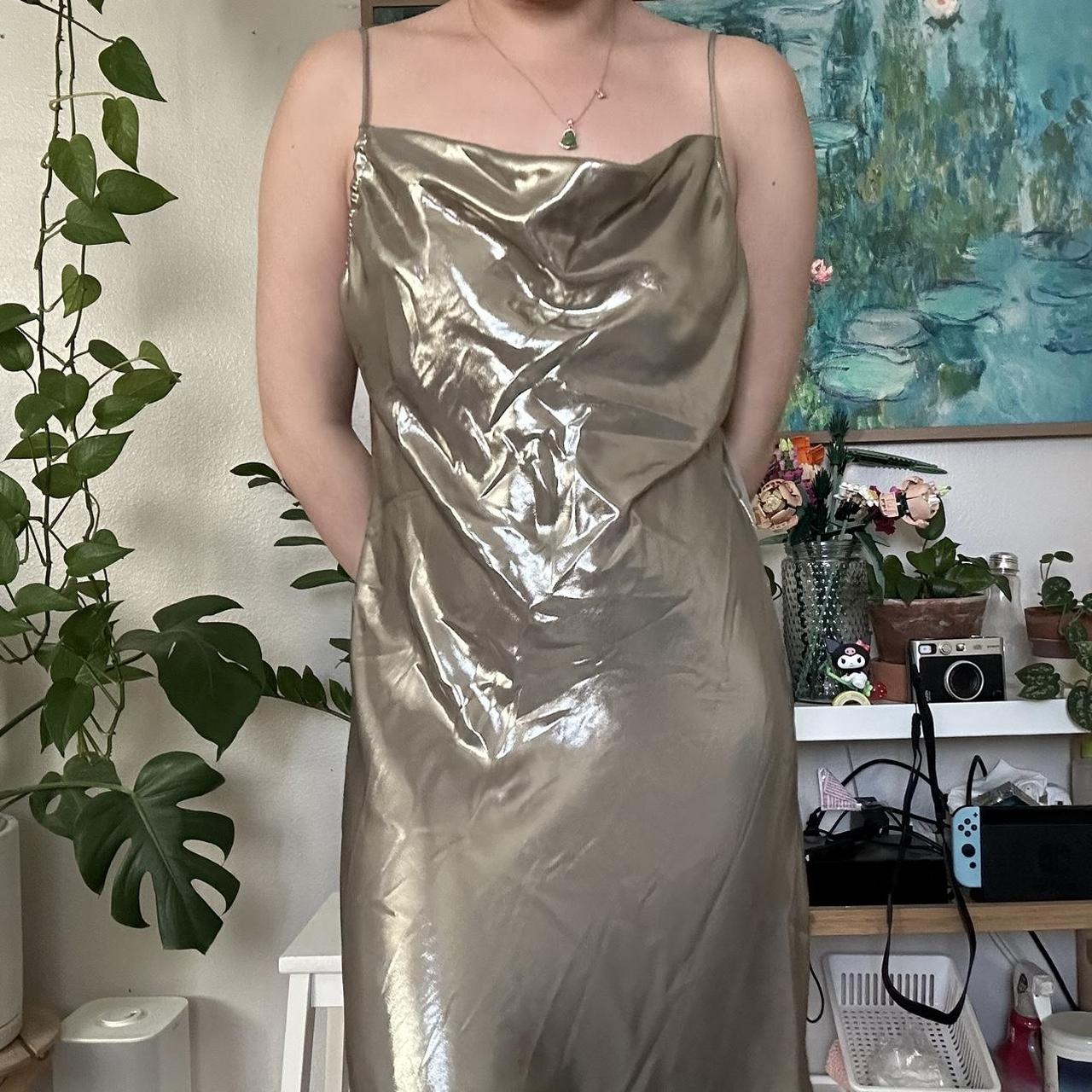 Silver metallic best sale dress zara