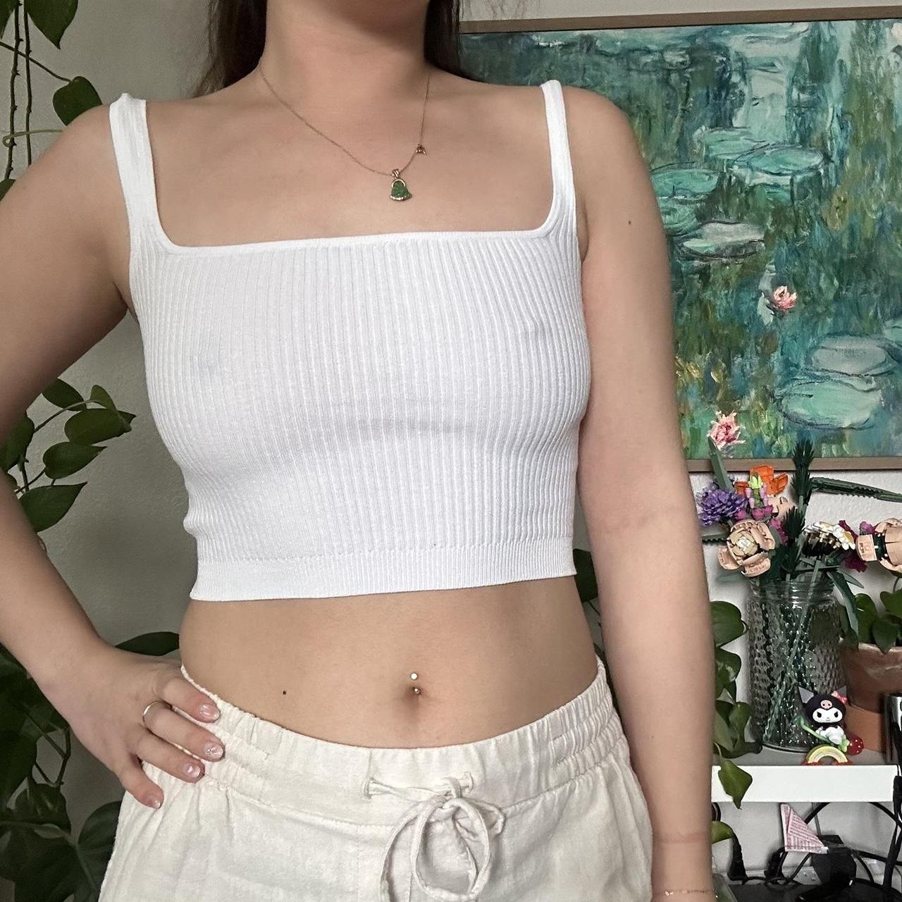 Women S White Crop Top Depop