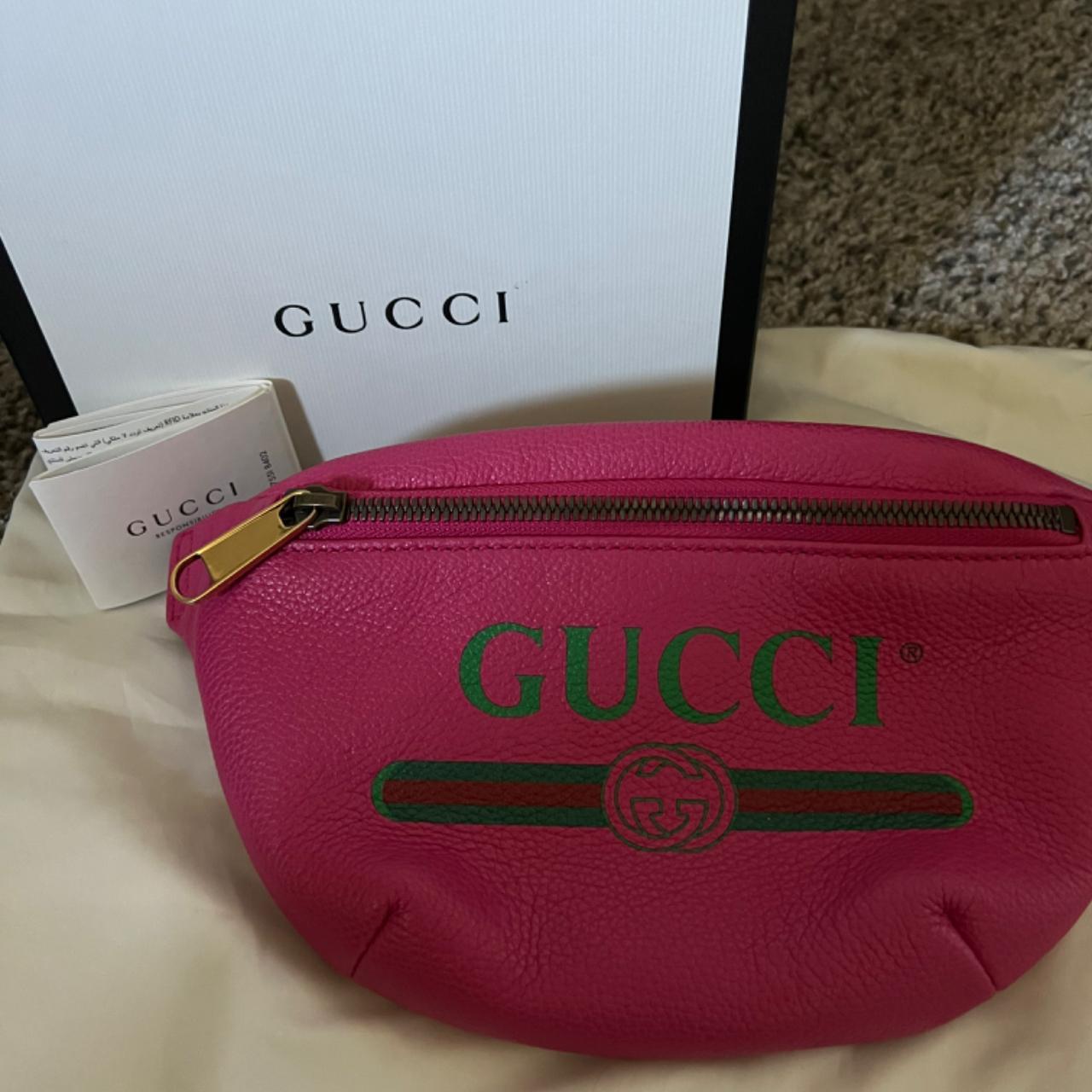 Gucci grained calfskin hot pink leather belt Depop