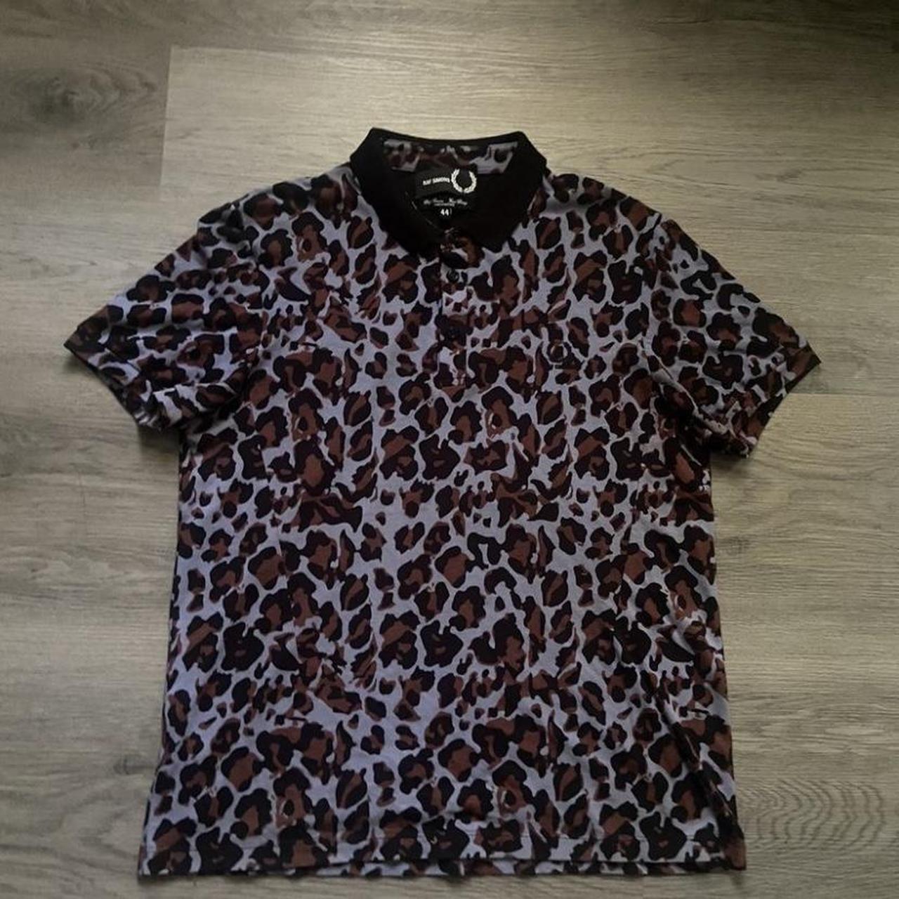 Raf simons fred perry ss13 leopard print polo,