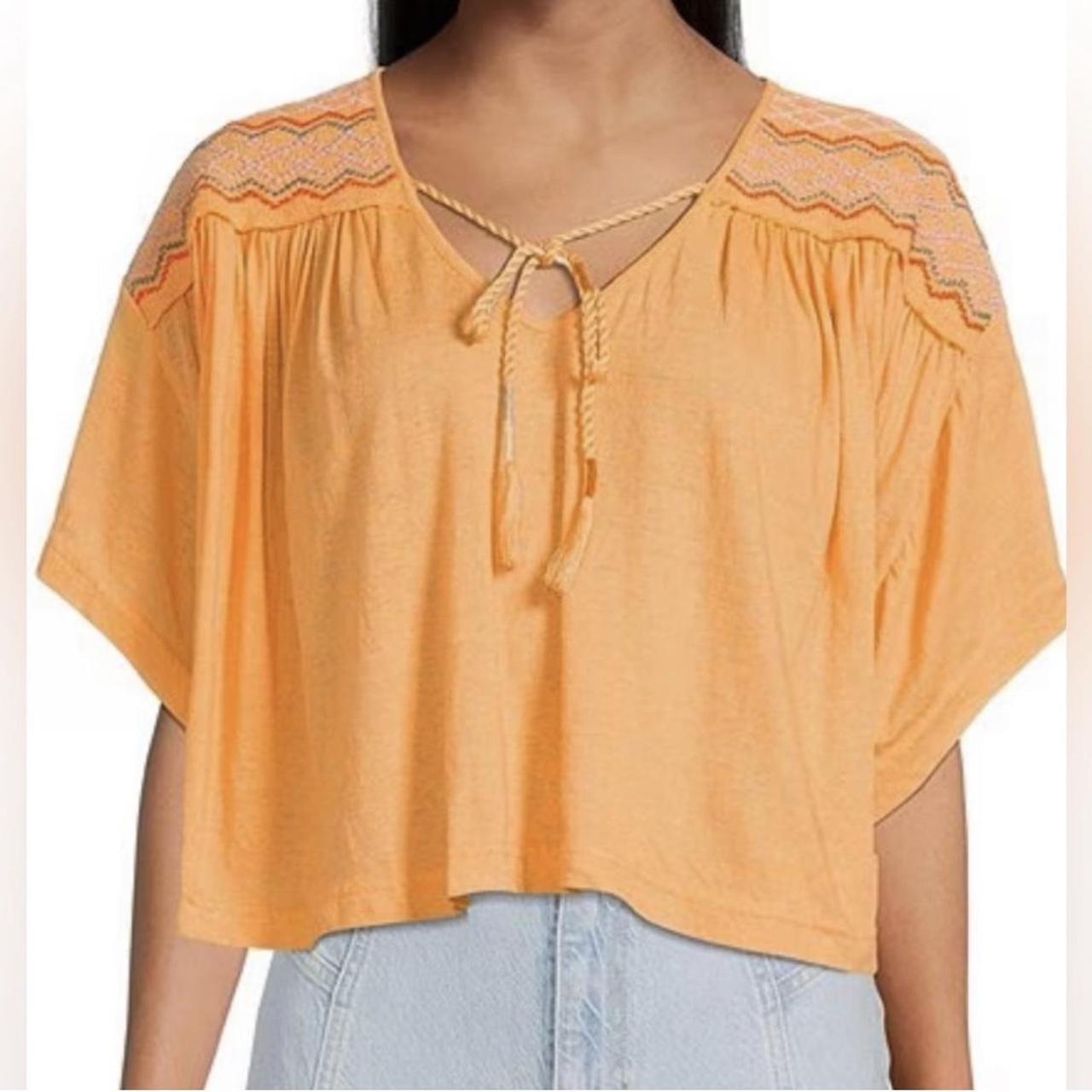 FREE PEOPLE Market Embroidered V-Neck 2024 Top