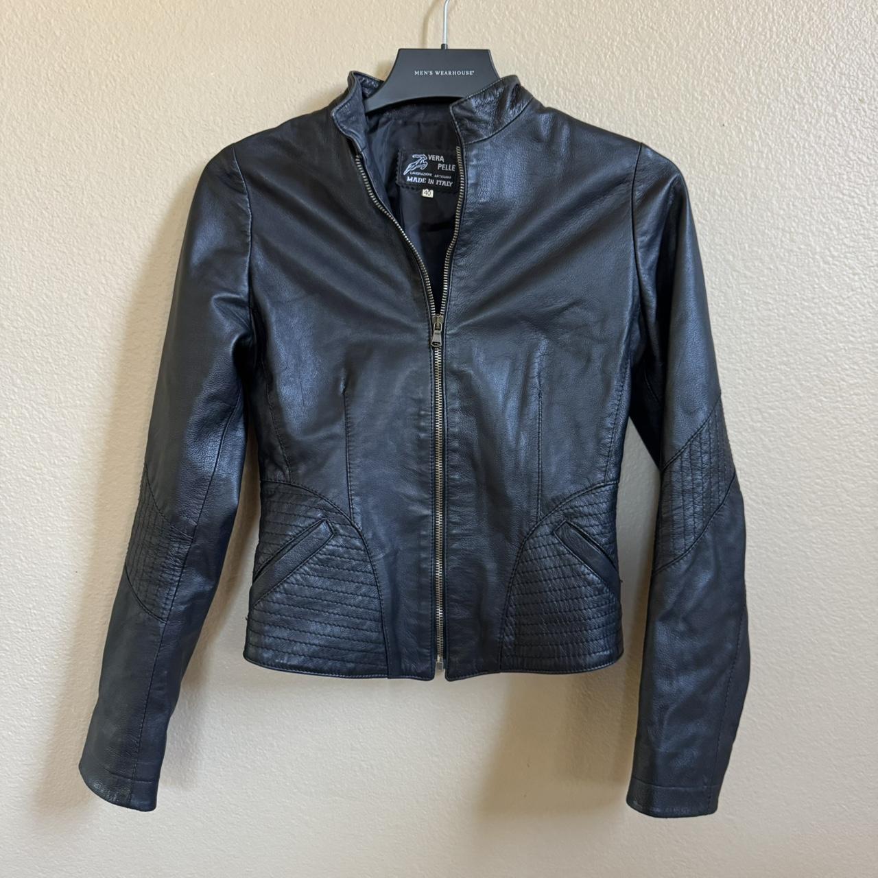 Vera Pelle Women's Leather Jacket Black – vintage italian - Main Image