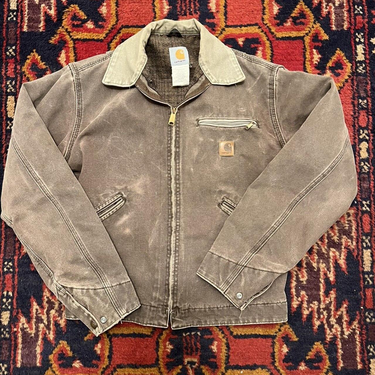 Vintage Carhartt Canvas Detroit Work Jacket Size... - Depop