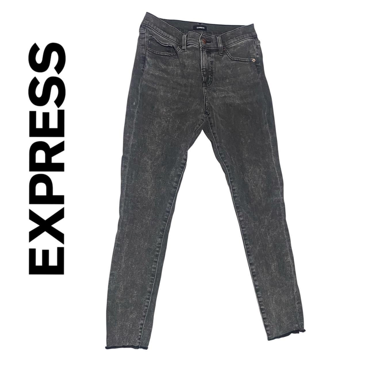 Express Women's Jeans Black/Grey M – EXPRESS Gray denim skinny