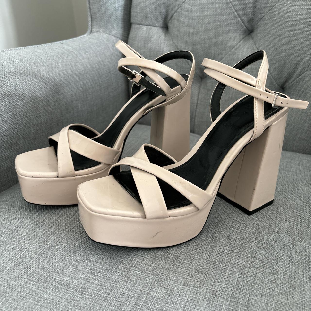 Retailer ZARA Beige Platform Sandals