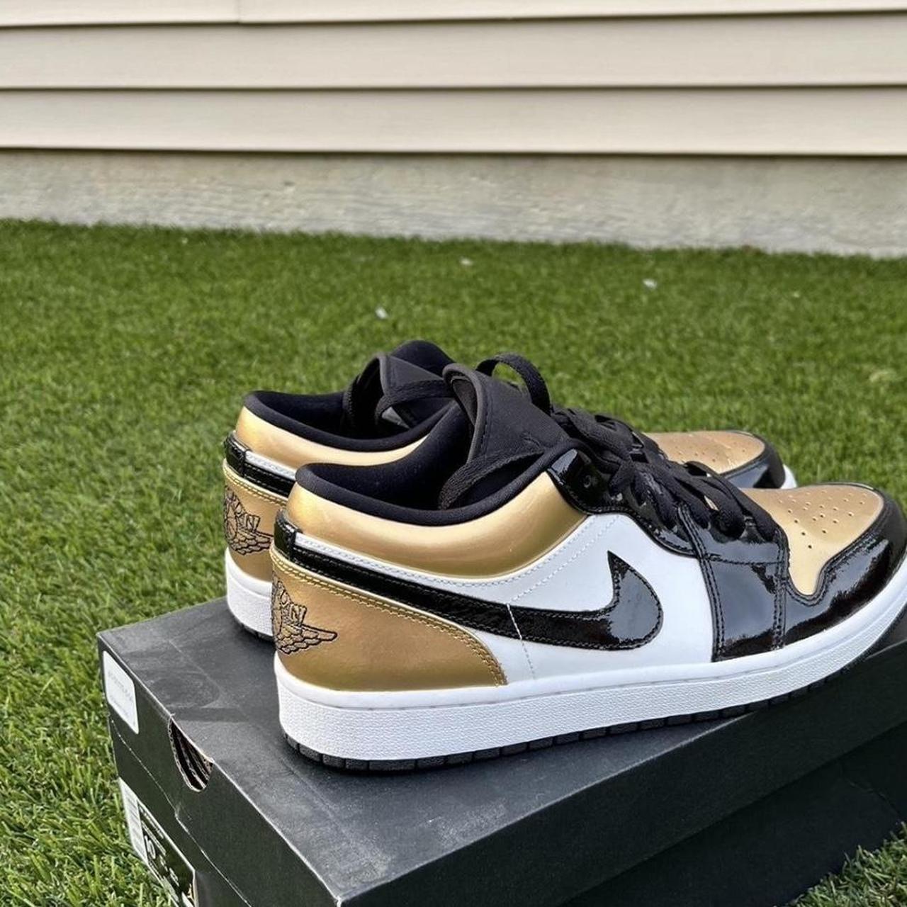low top gold jordans