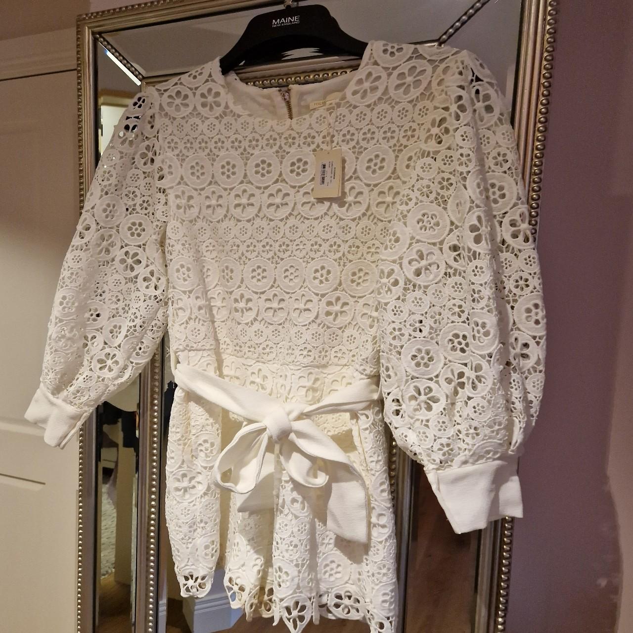 Maje White Embroidered Playsuit, perfect for a Depop