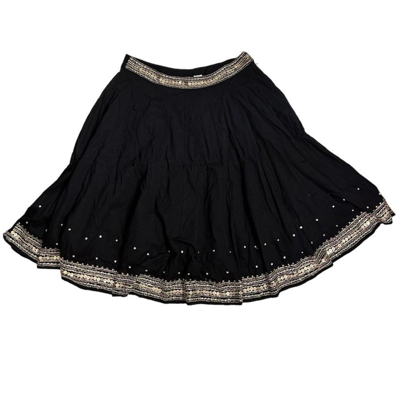 Black and gold knee length skirt best sale