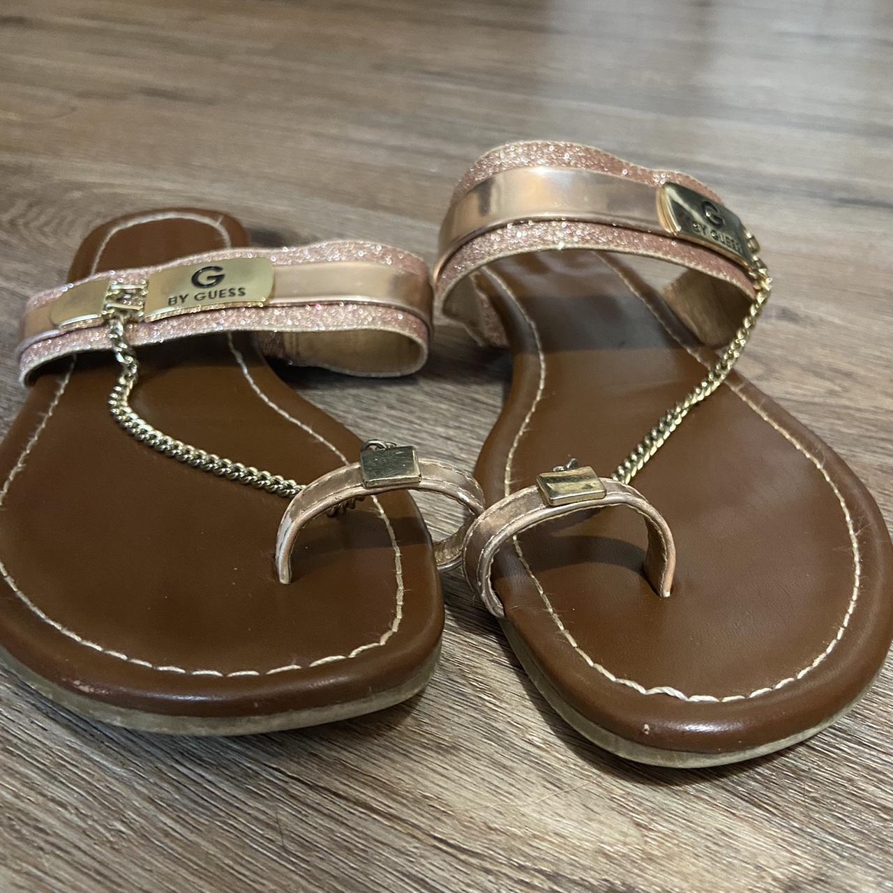 Gold rose gold Guess sandals