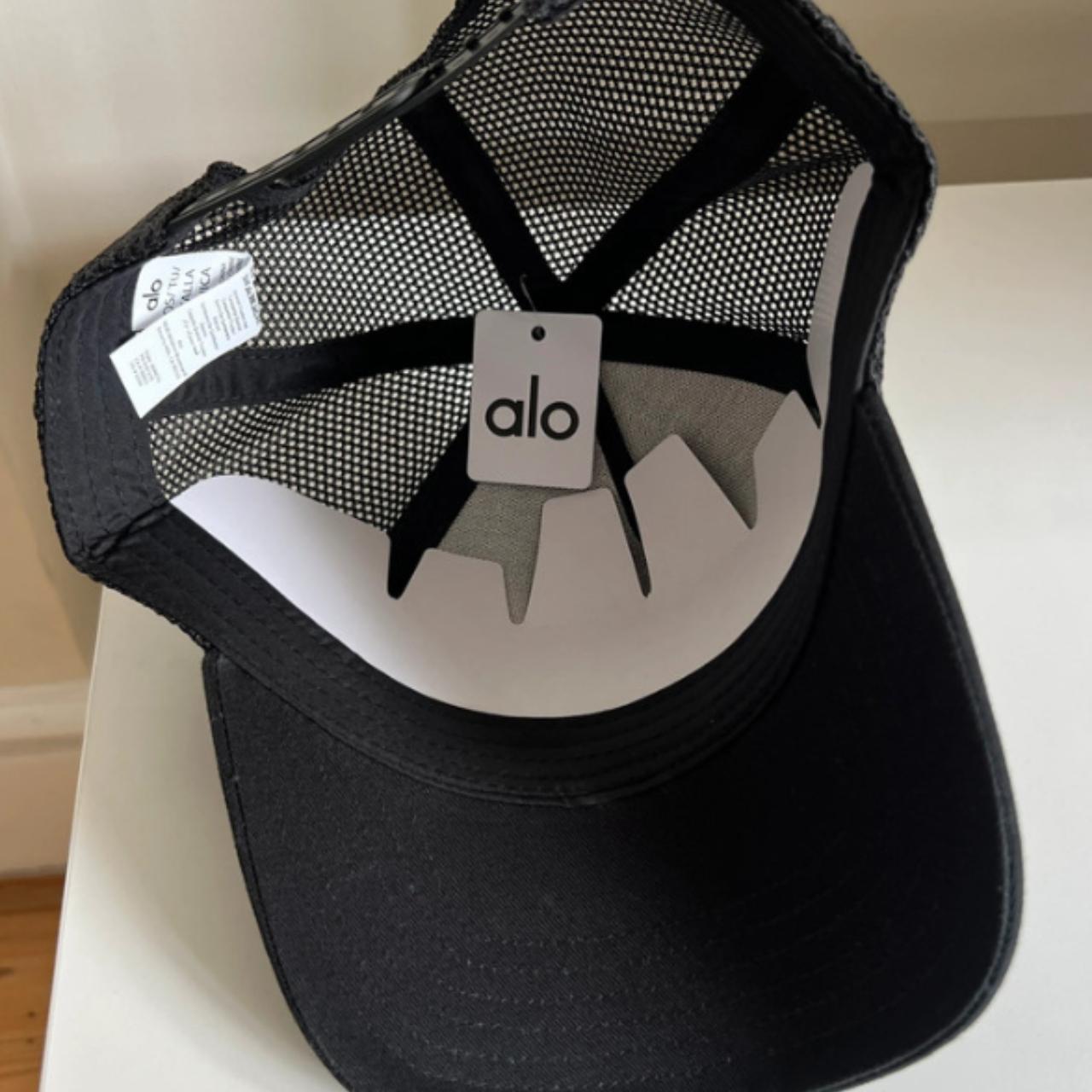Alo Yoga District Trucker Hat in Black. | Depop