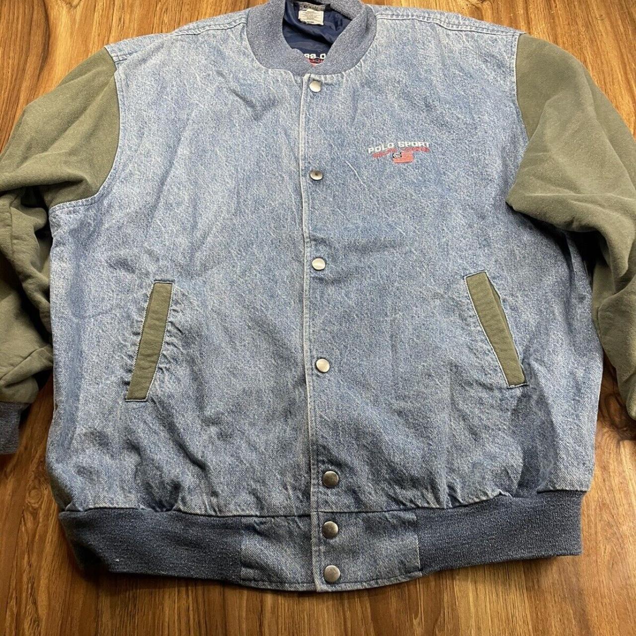 Polo Sport Ralph Lauren Men s Denim Varsity Jacket. Depop