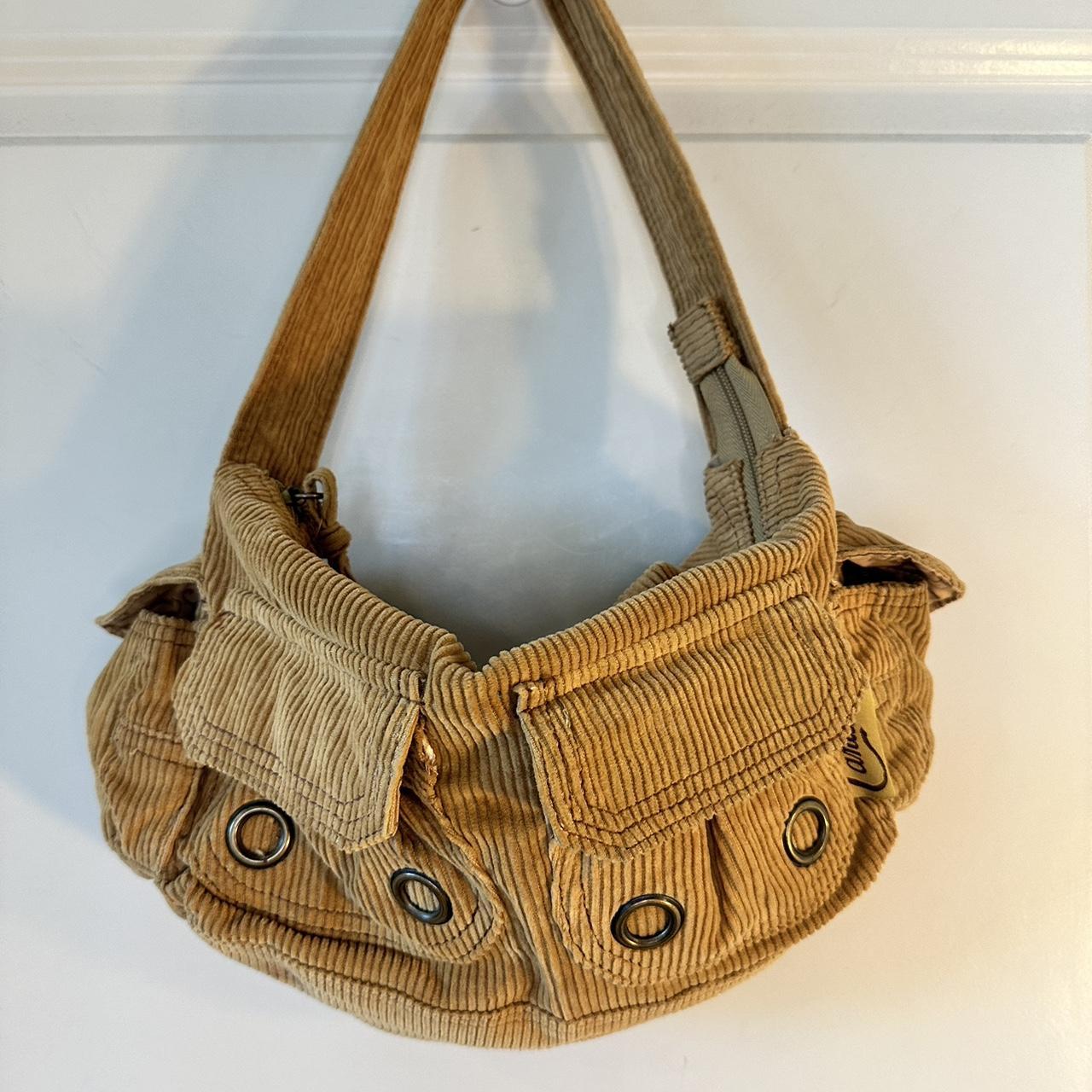 Vintage Y2K Tan Corduroy Candies Hobo shoulder bag | Depop