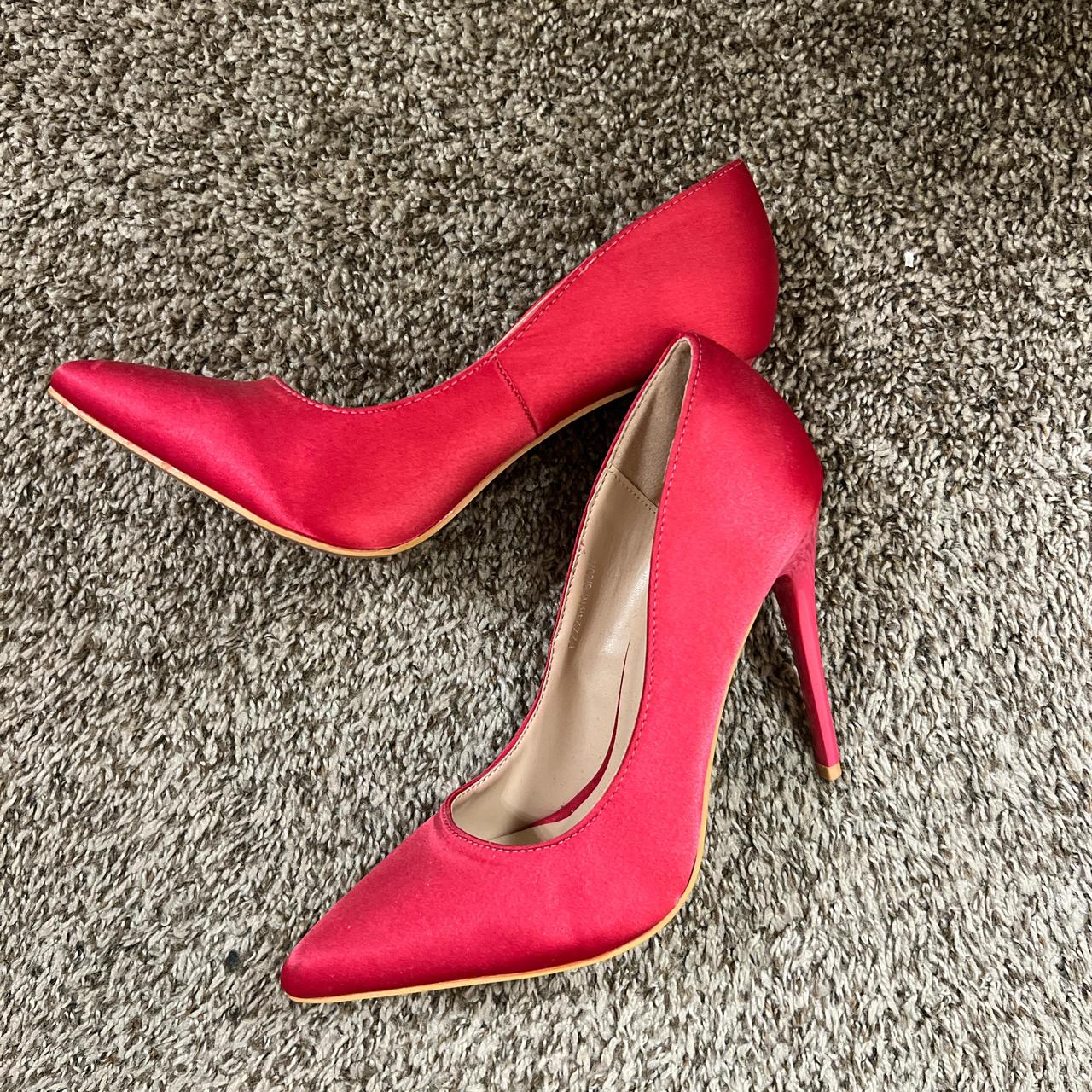 Hot pink pointed toe heels heels Depop