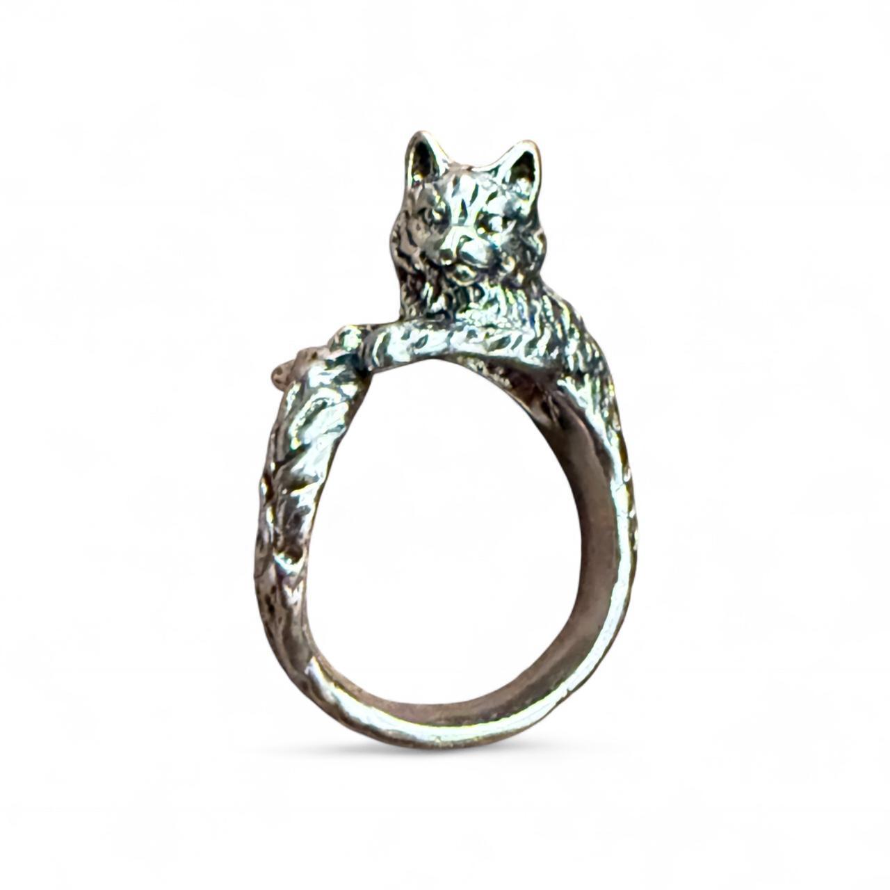 Women's Ring - Silver – Silver cat adjustable rin… - image 2