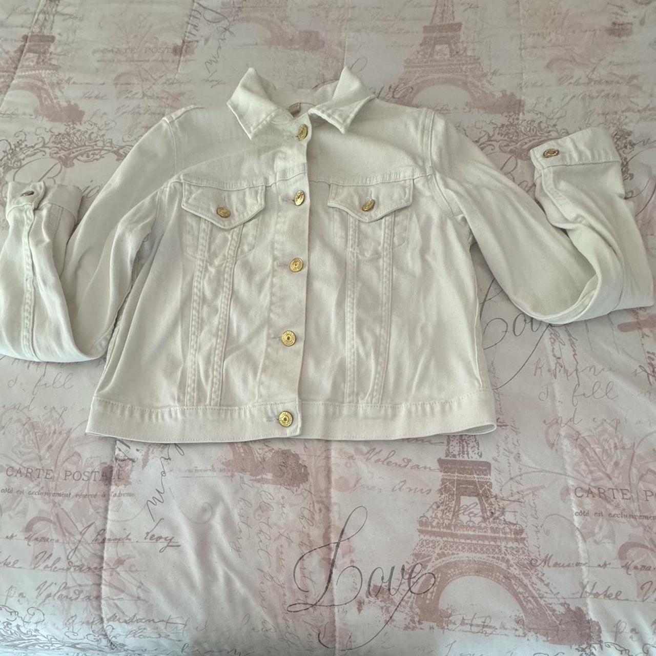 Michael Kors White Denim Jacket Worn once no. Depop