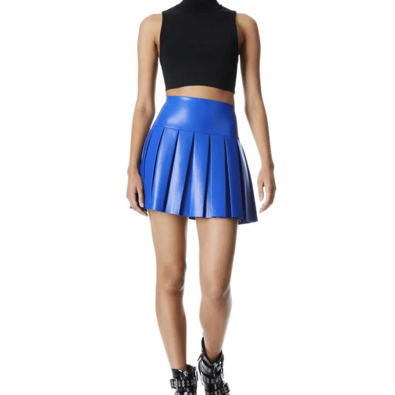 メゾンスペシャル Vegan Leather Volume Skirt BLU Hard To Forget Faux Leather Midi Skirt - Slate Blue
