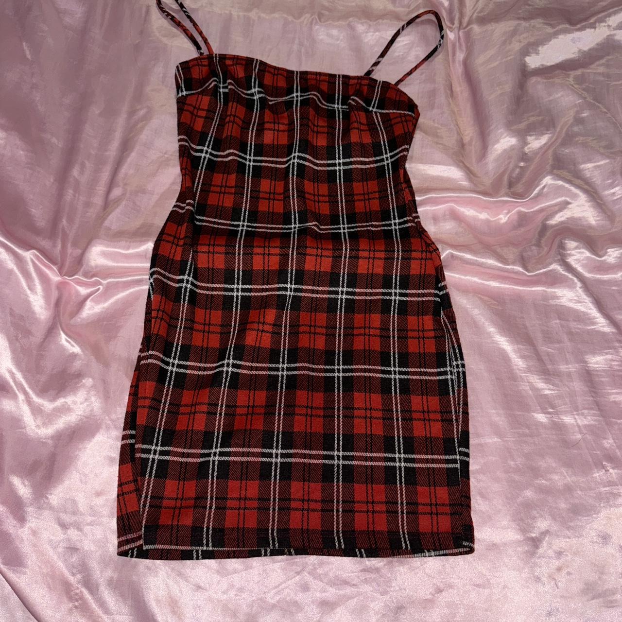 Plaid tight dress Depop