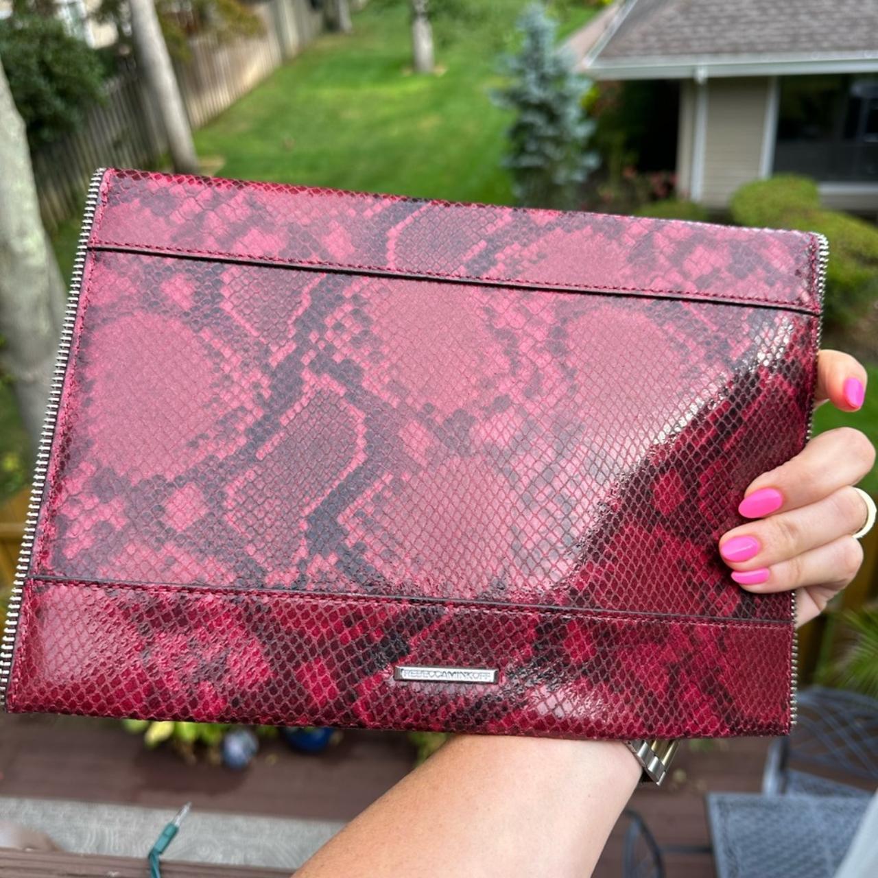 Rebecca Minkoff Leo Leather Snake Print Envelope Clutch shops