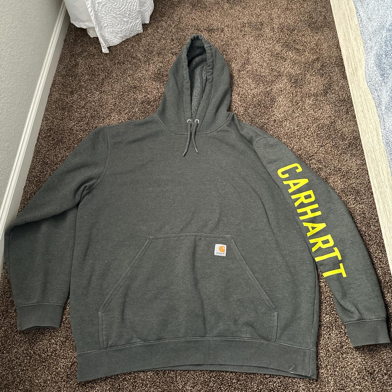 XL Carhartt Hoodie (grey/neon green)