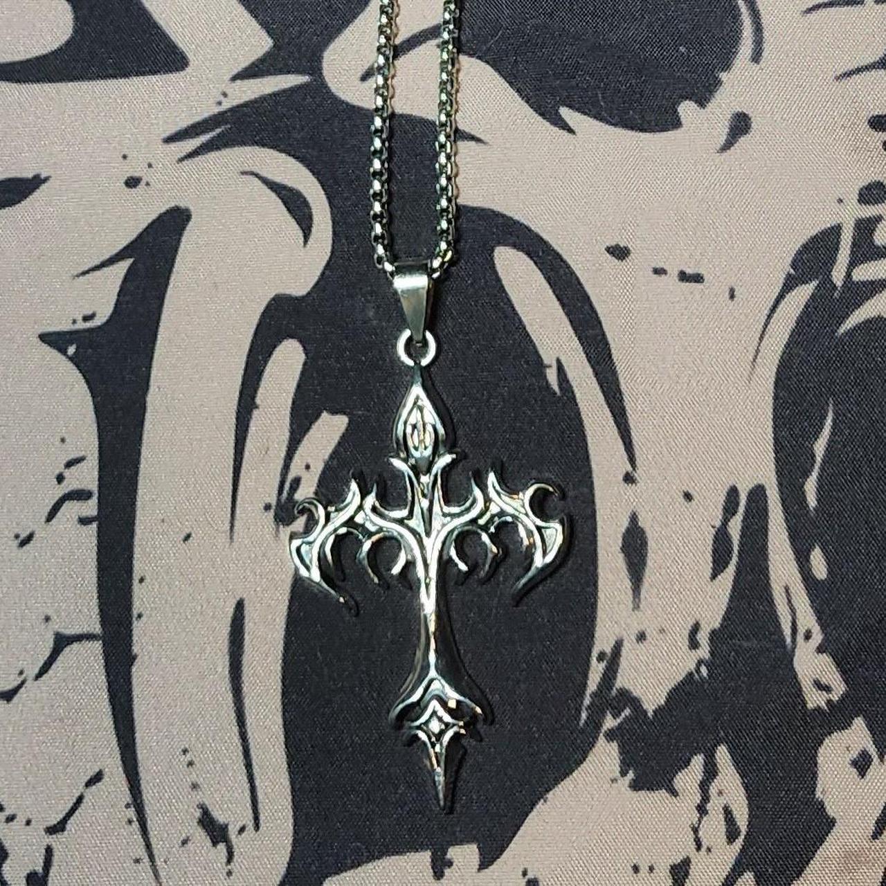 cyber sigilism cross necklace Brand new Tags: Y2K,... | Depop