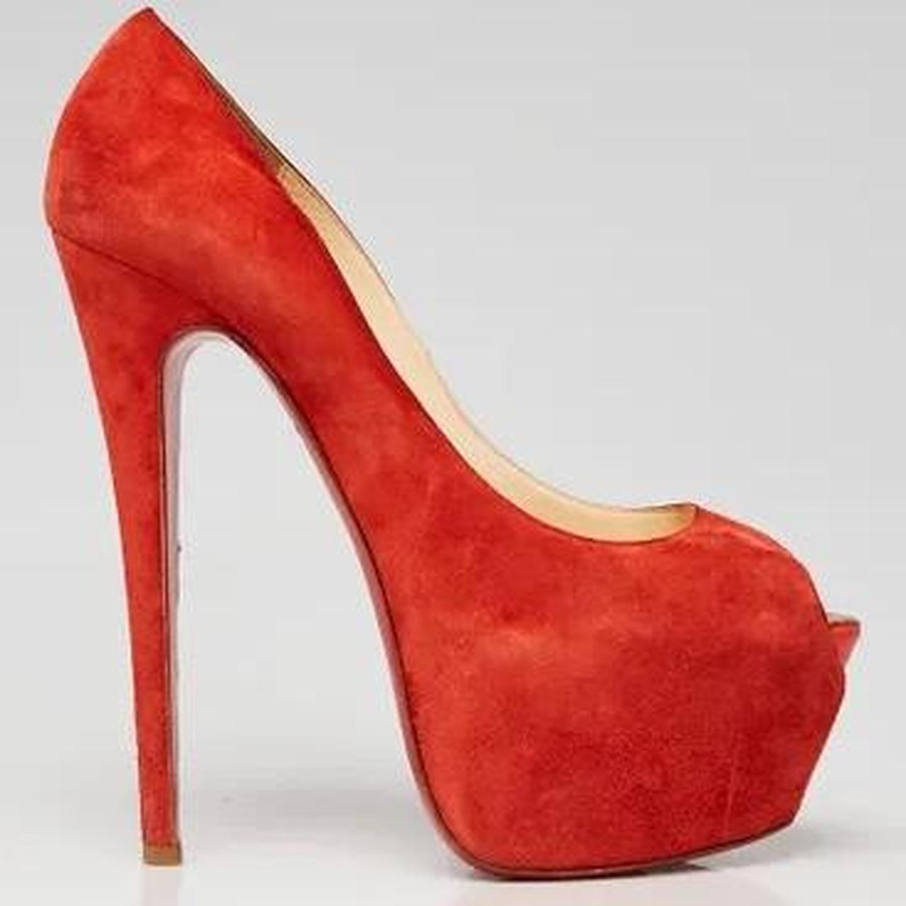 Christian Louboutin Red Suede Highness Peep