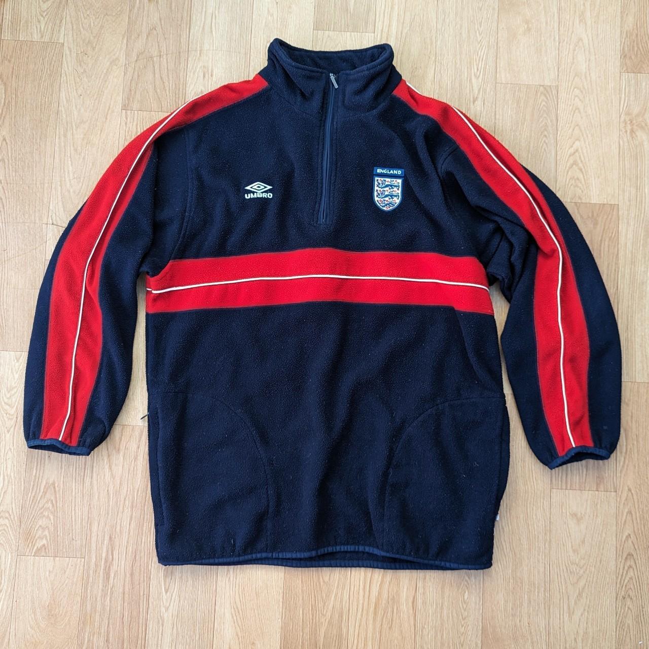 Official England Umbro 1/4 zip pullover fleece with... - Depop