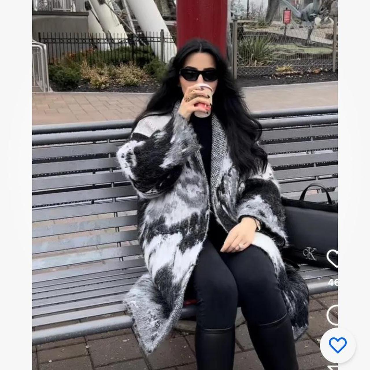 ZARA OPEN KNIT COAT PATCH POCKETS NEW FW24 Size XS/S... - Depop