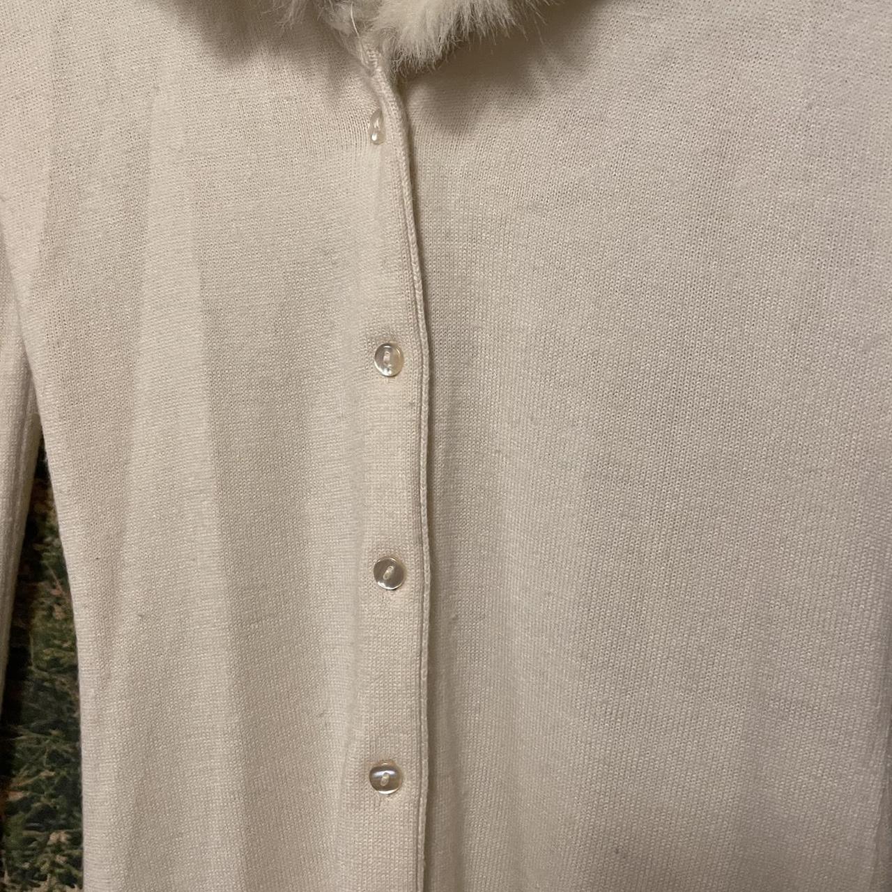 90’s y2k coquette furry long white duster cardigan... - Depop