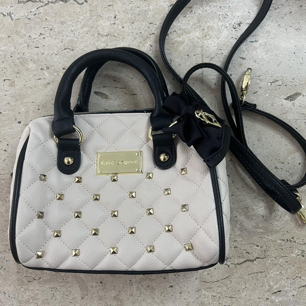 Betsey Johnson Cream and Gold Accent Mini Purse with