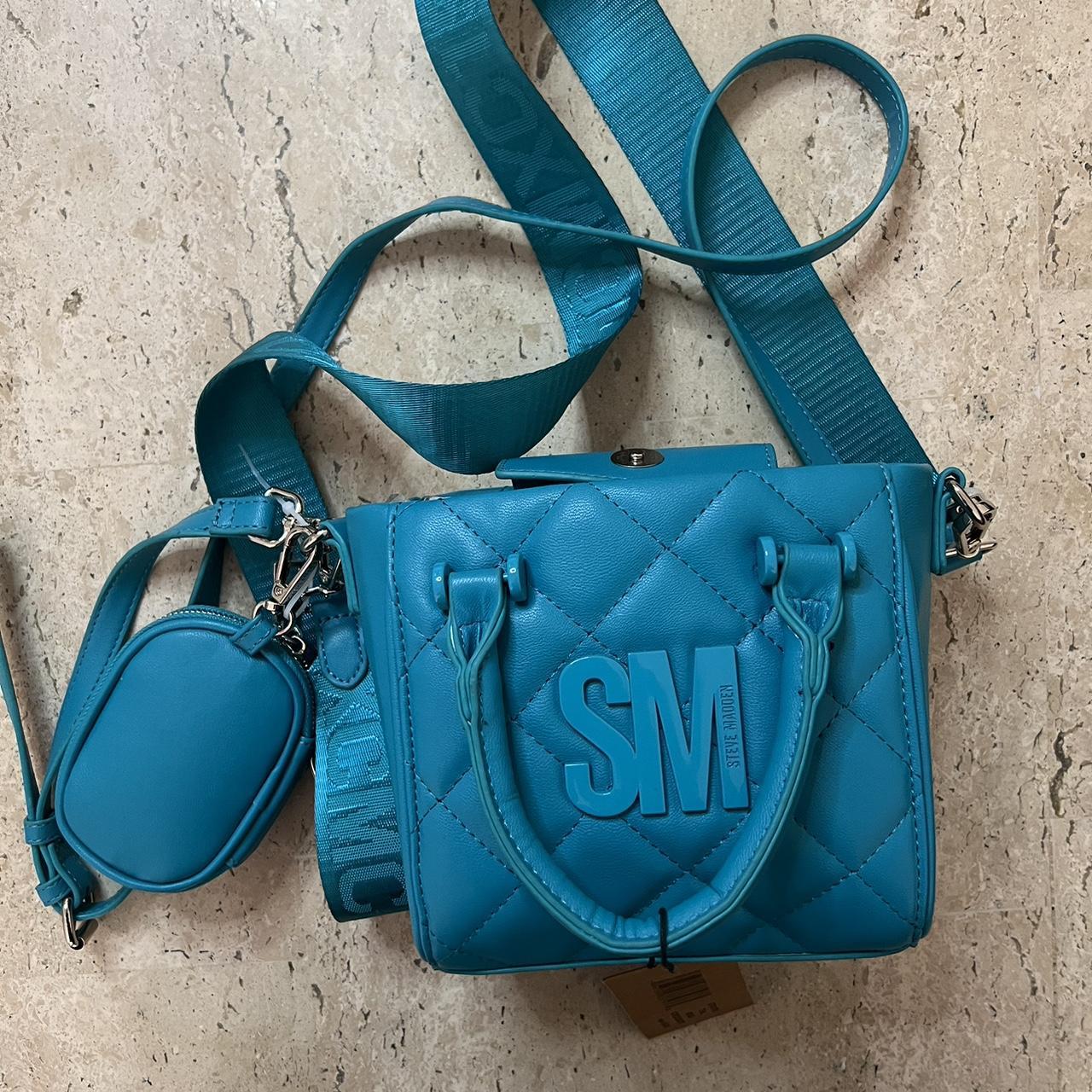 STEVE MADDEN outlet blue glaze quilted bcarola crossbody bag