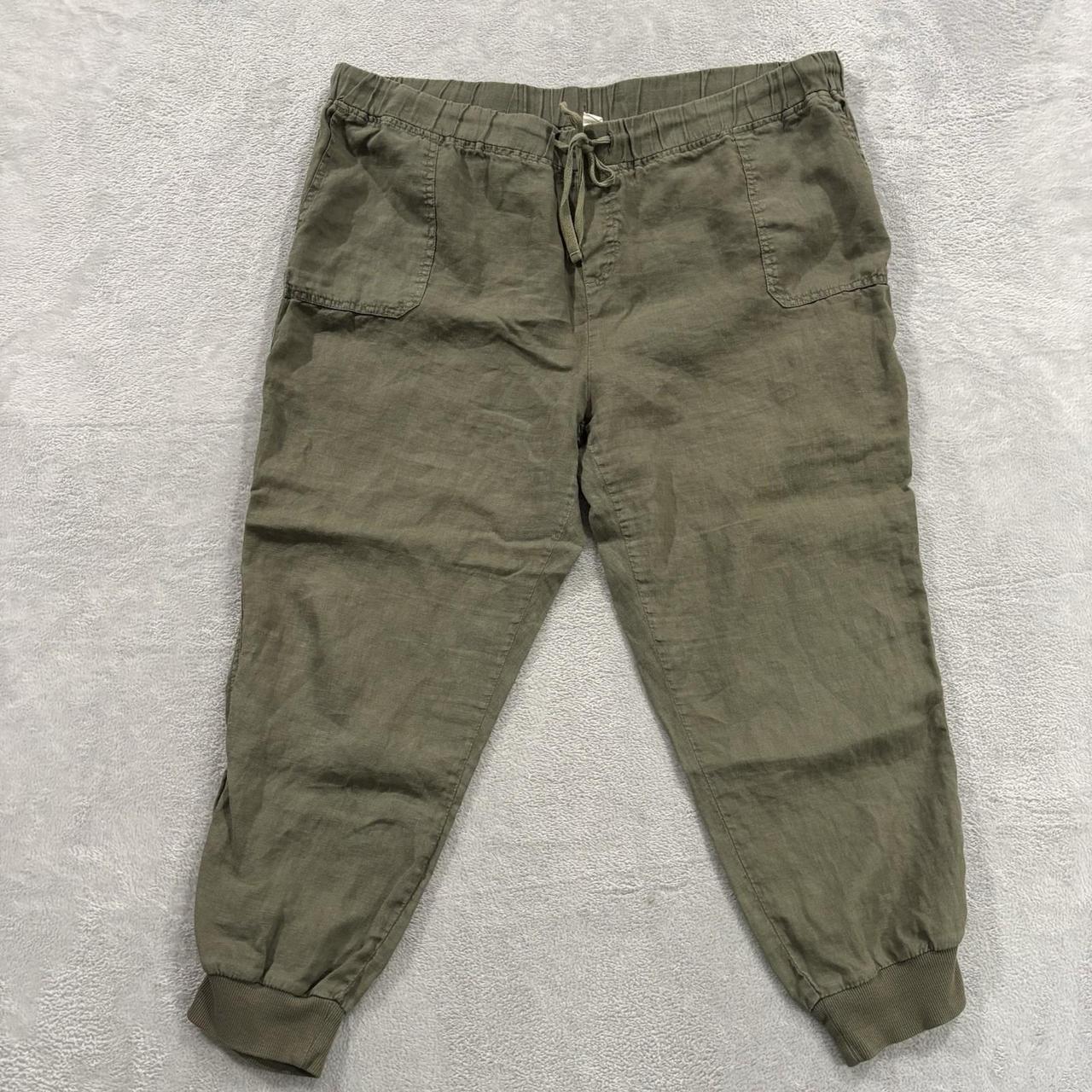 Women's Capri Pants - Green - 8 – Caslon 100% Linen Pants Women's 2XL Olive …