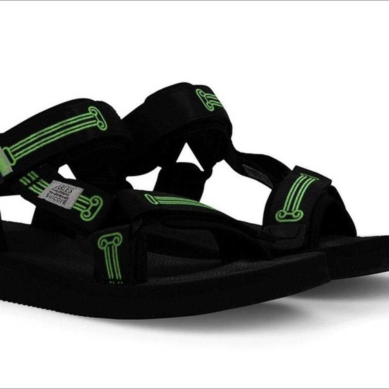 Aries Men's Black and Green Sandals