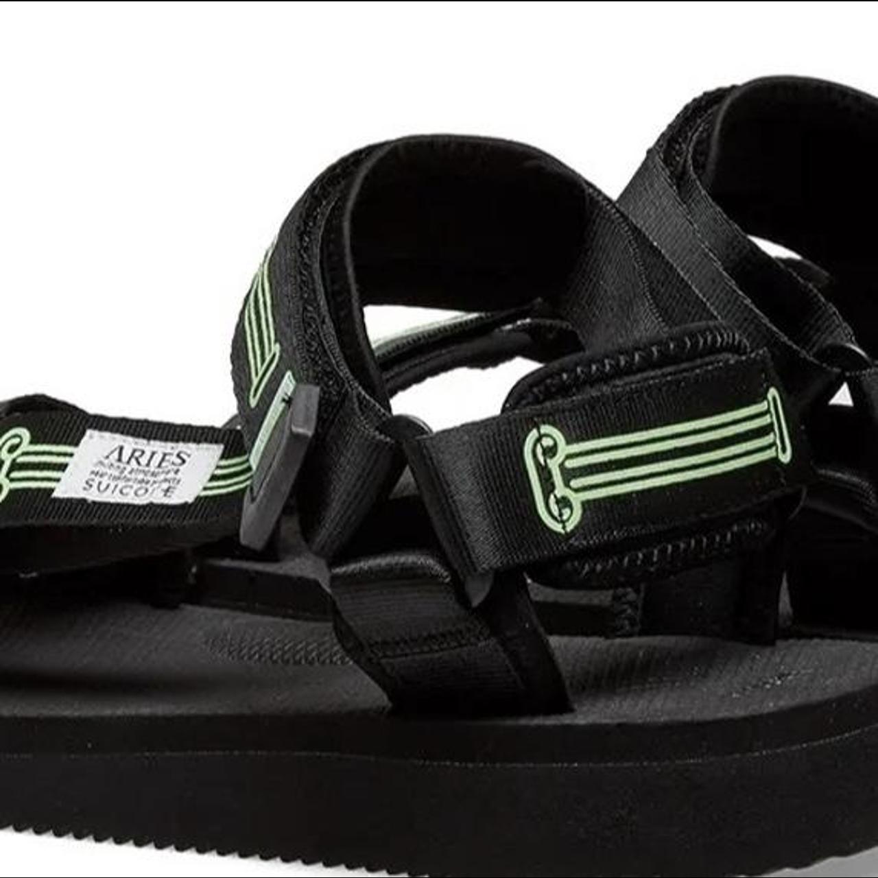 Aries Men's Black and Green Sandals (3)