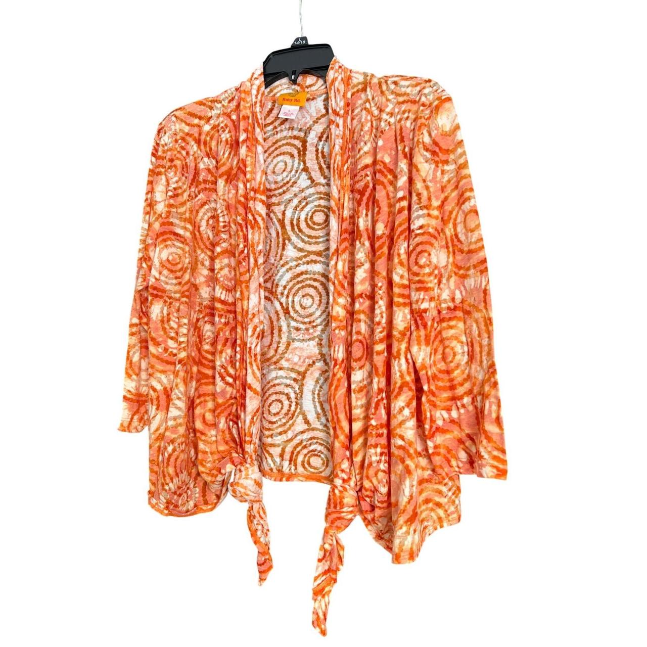 Ruby Rd. Women's Cardigan - Orange/Multi - L – Ru… - image 2