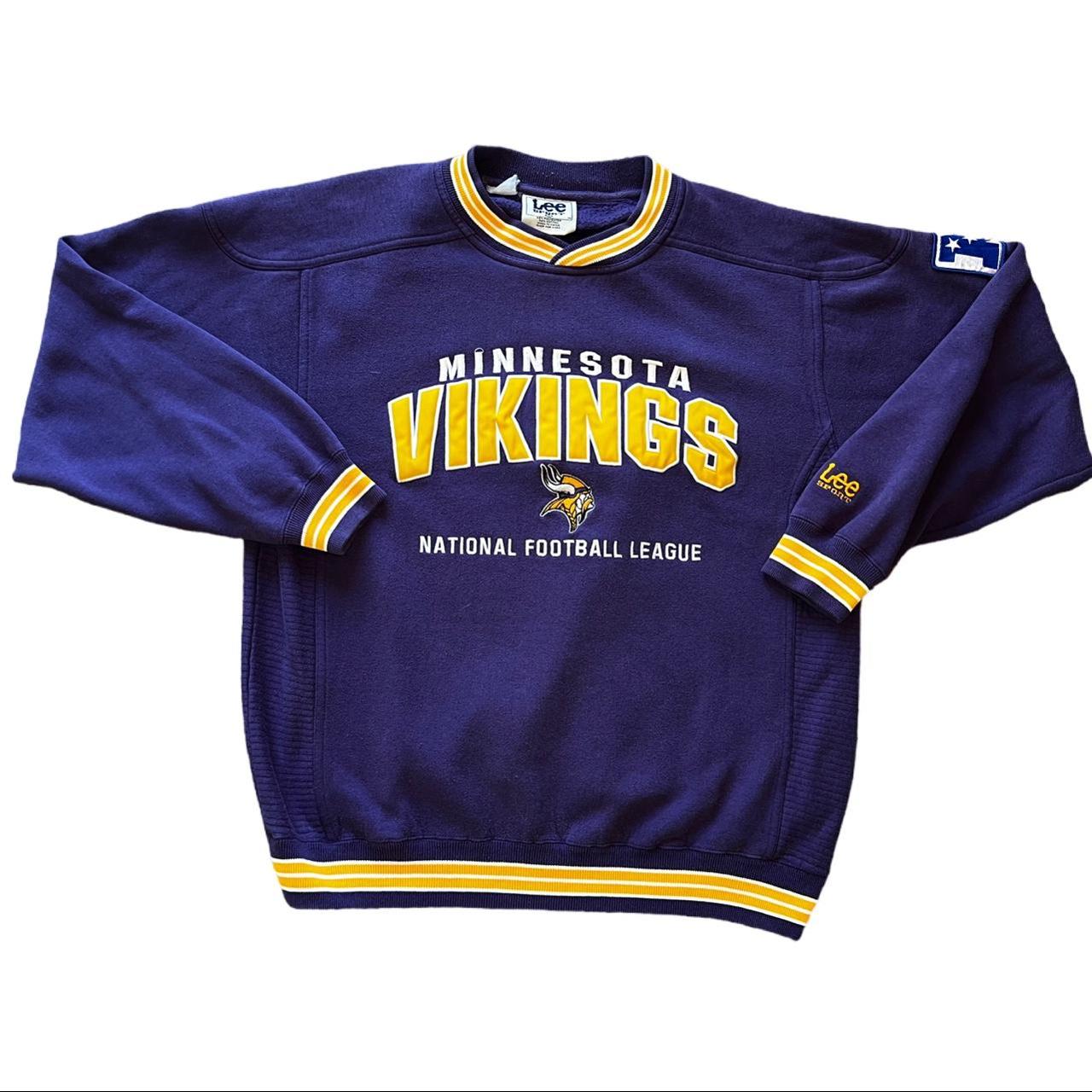 Vintage Minnesota Vikings sweatshirt in yellow. From - Depop