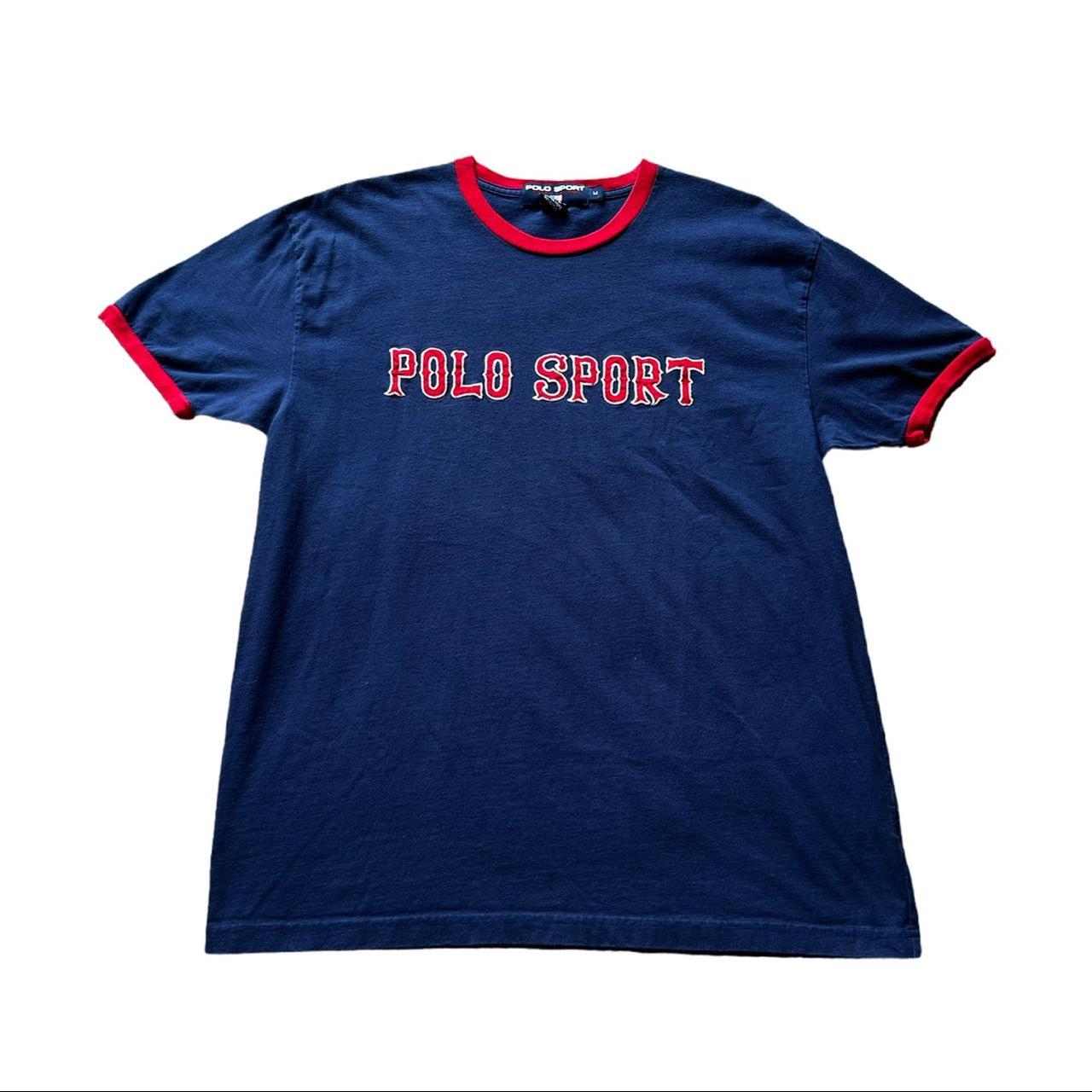 Polo Sport Men's Red and Navy T-shirt | Depop