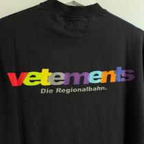 Vetements black ss18 die regionalbahn t-shirt - Depop