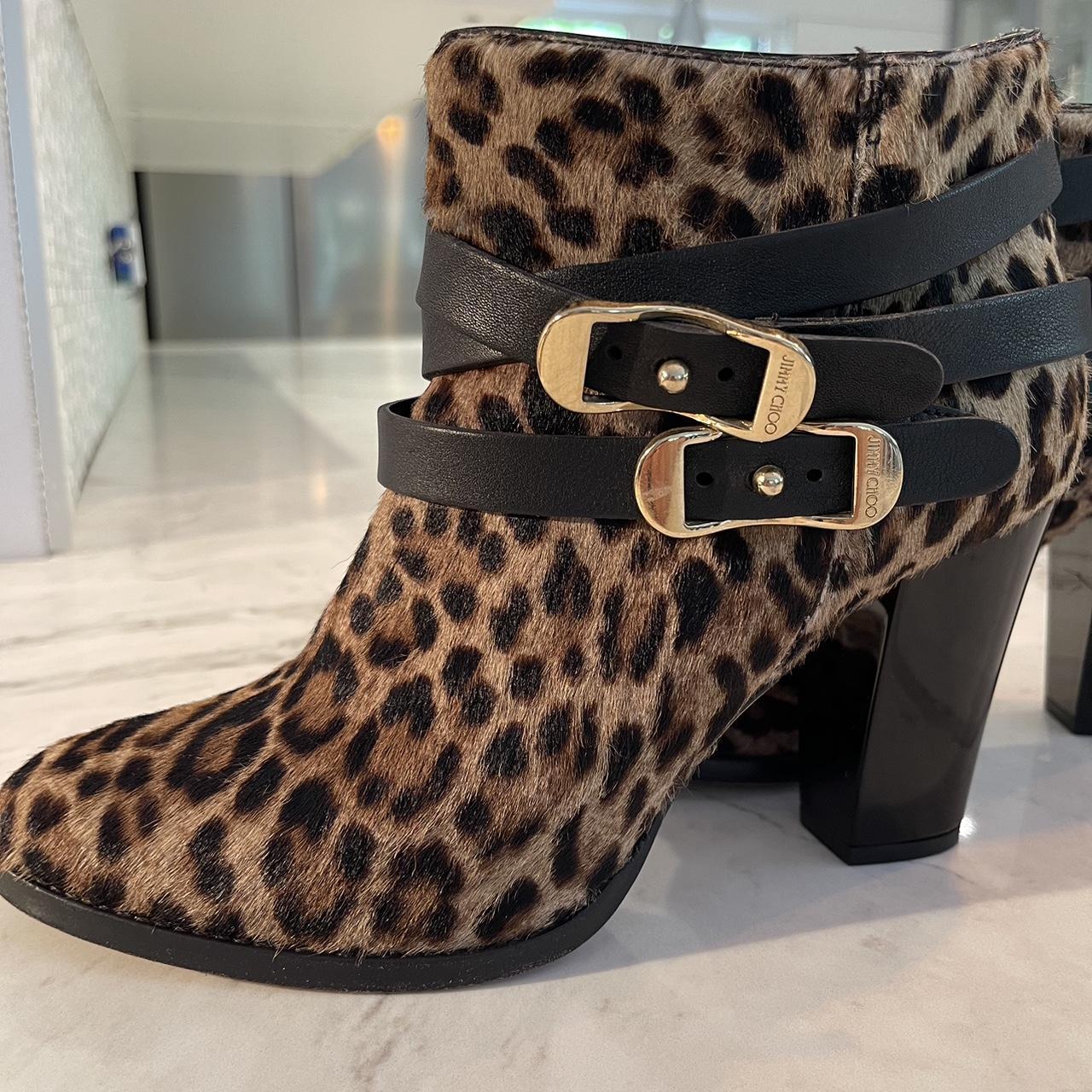 Jimmy Choo Leopard print ankle boots with. Depop