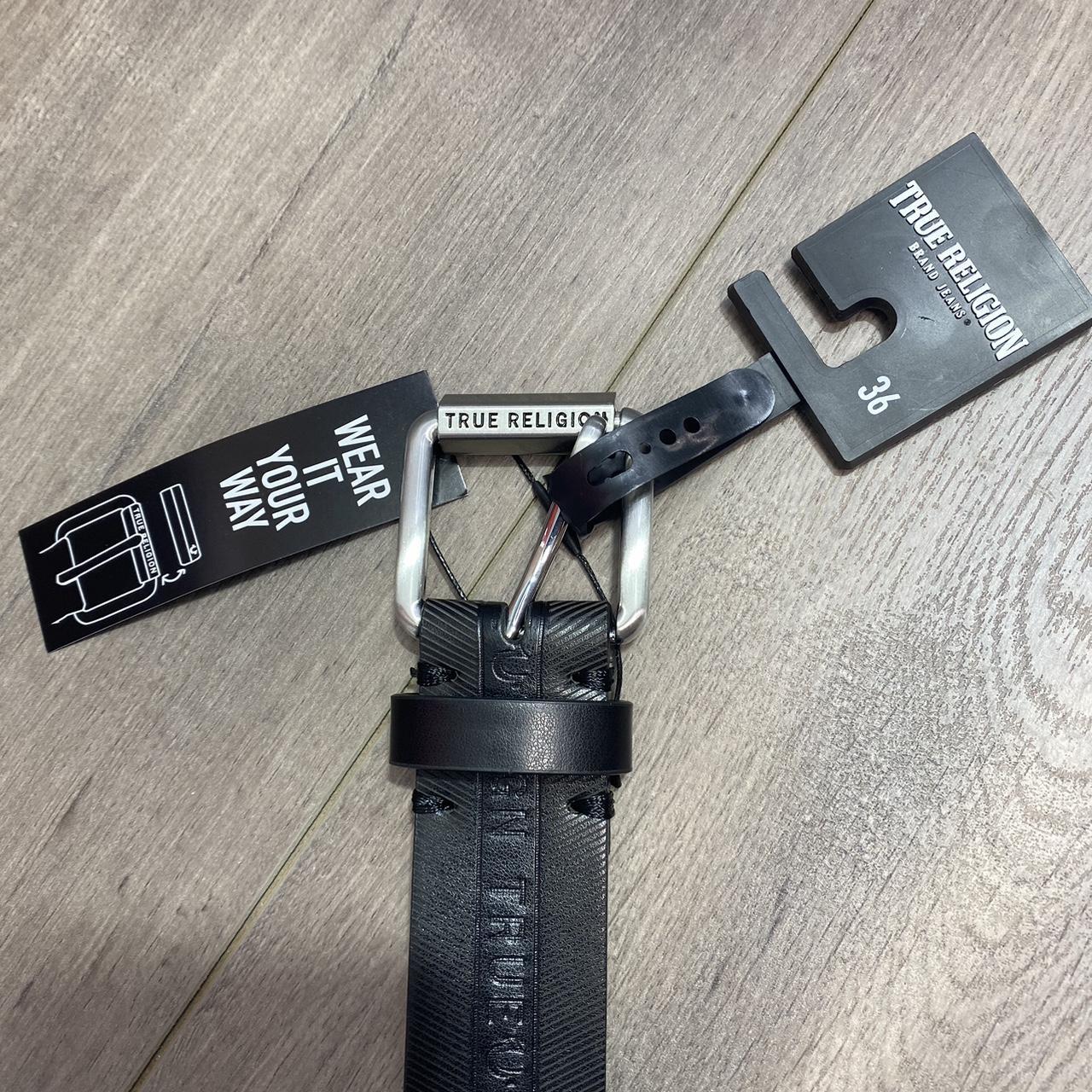 true religion ベルト True Religion Embossed Monogram Horseshoe Buckle Belt